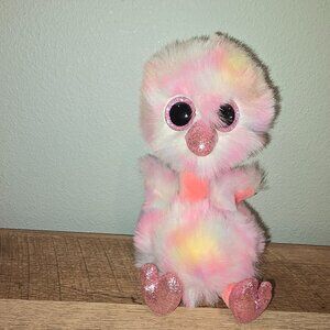 Ty Beanie Boo Avery Pastel Ostrich Glitter Eyes 6" Stuffed Animal Plush